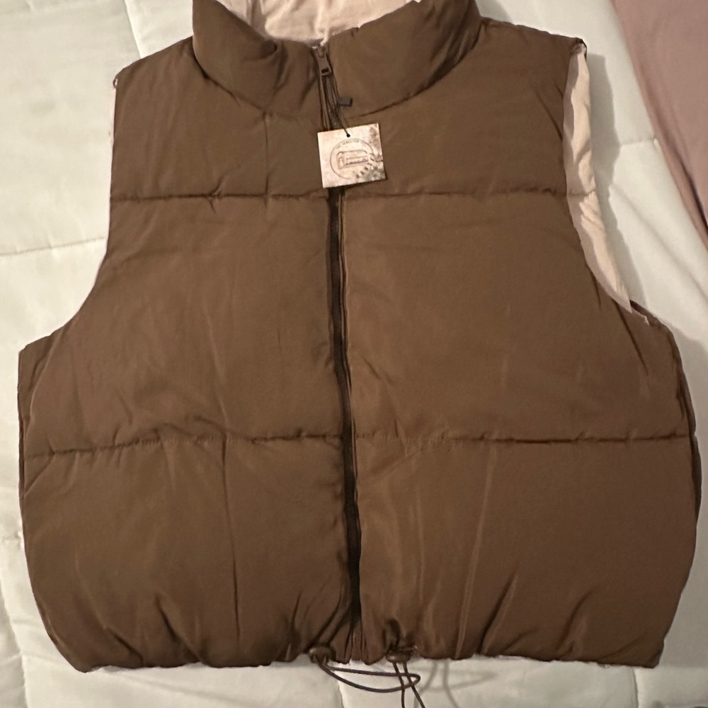 Women's Brown Puffer Vest